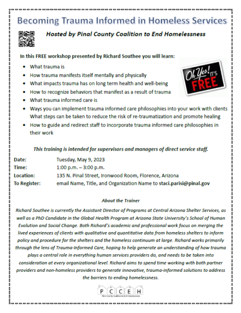 Free Trauma Informed Care Training May 9, 2023 | PCCEH