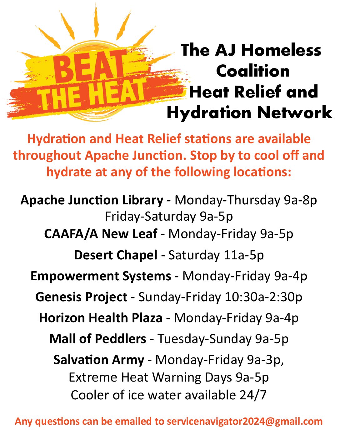 Apache Junction Heat Relief & Hydration Network